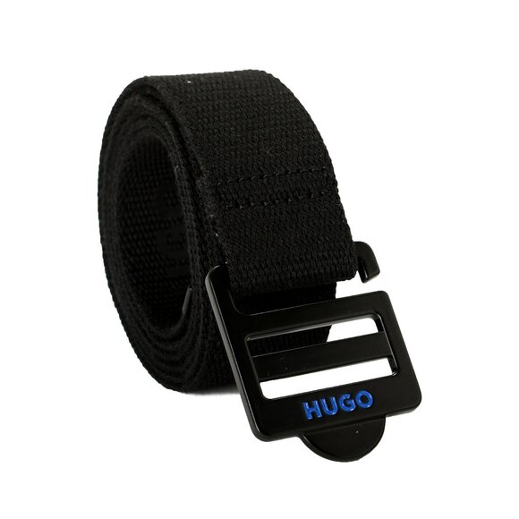 Hugo Boss "Berel_Sz35" Black Canvas Adjustable Belt US M IT 50 - Picture 1 of 3